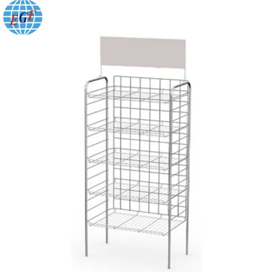 5 Tier Adjustable Bread Potato Chip metal Wire Display stand Rack