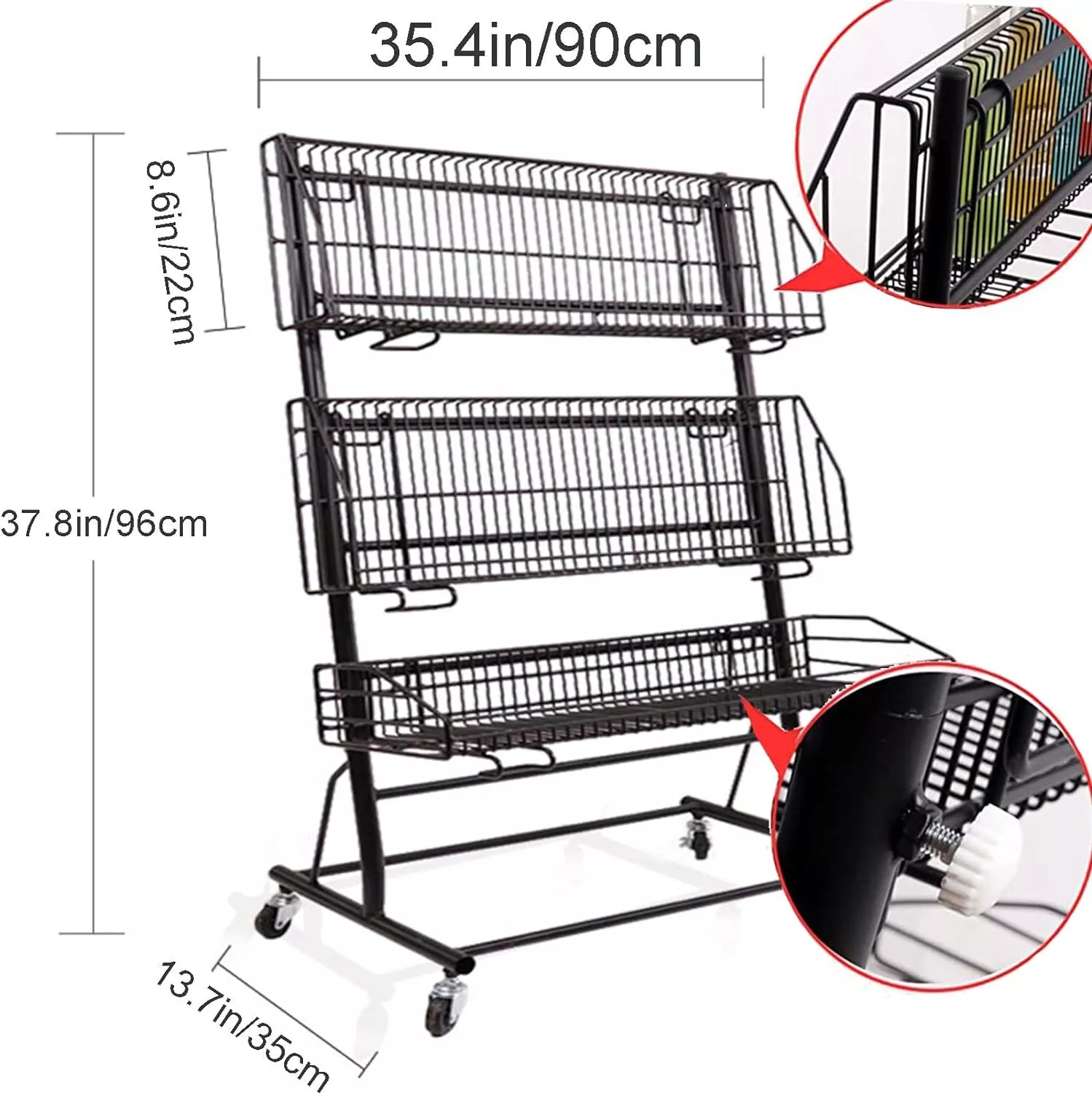 3 Tier Market Txikizkako Erakusleihoen apalategiko salgaia 6