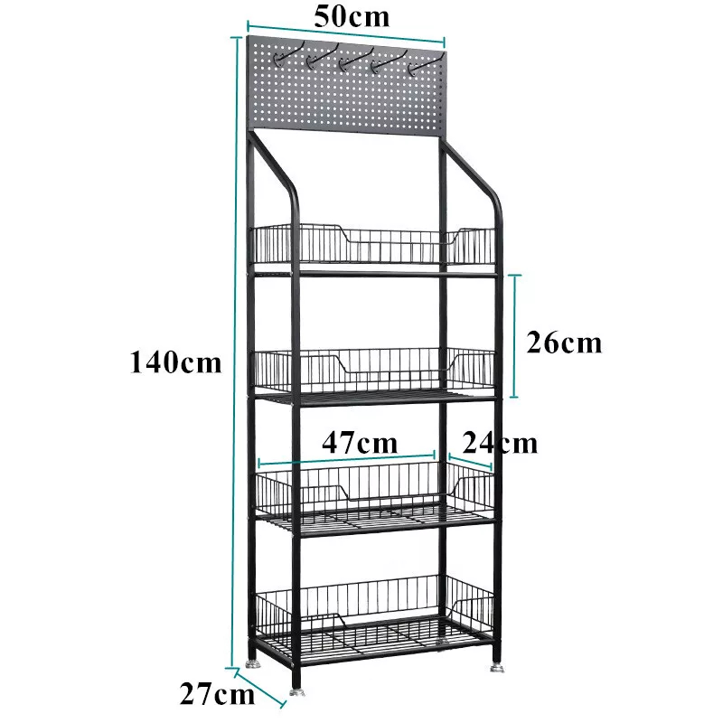 4 Tier Retail Display Rack Stand Metal Wire Snack Candy Display Organizer3