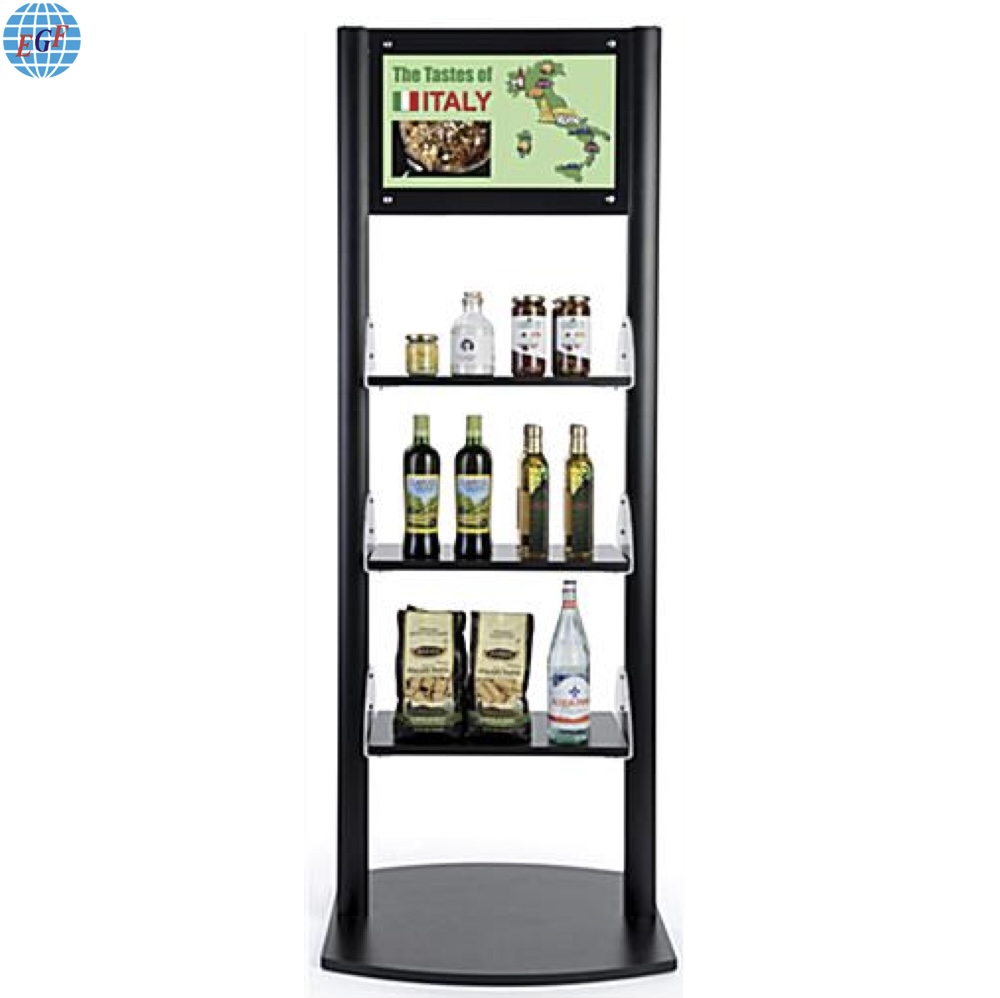 Display with 3 Adjustable Shelves And Screen for Retail Store2