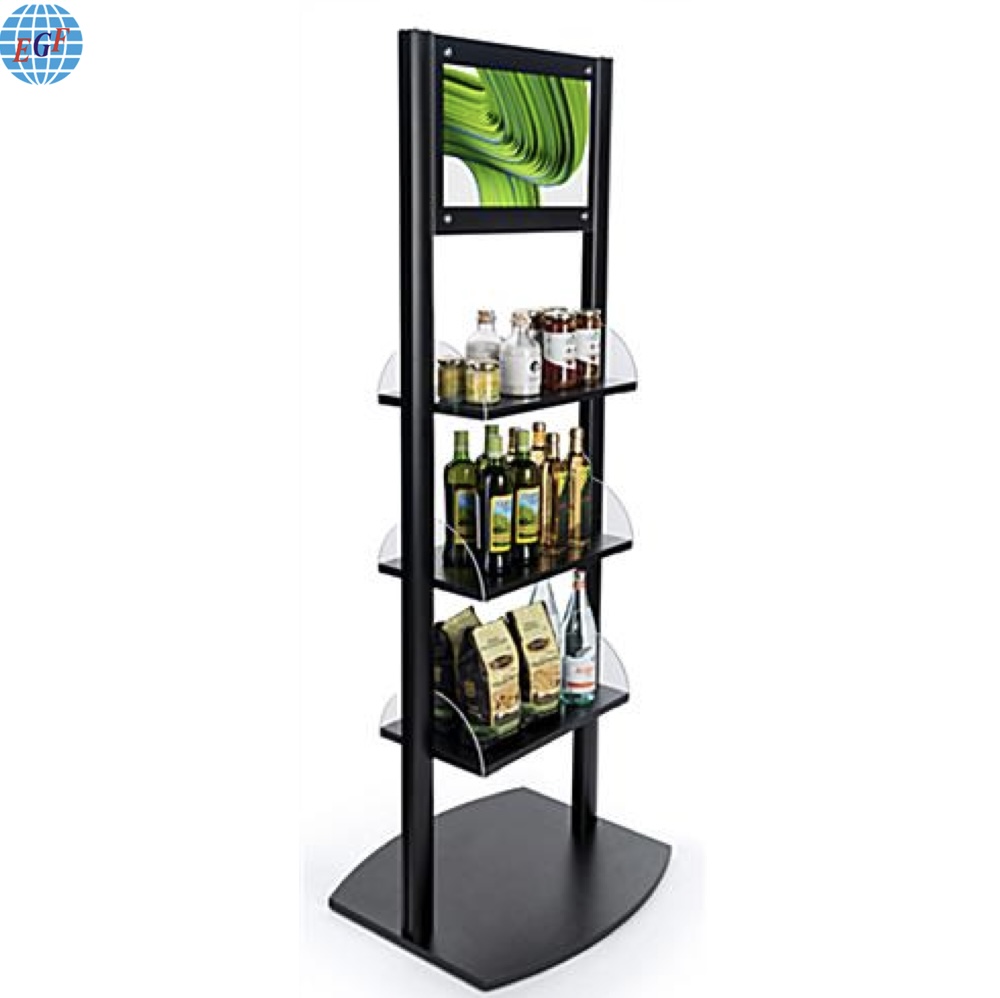 Display with 3 Adjustable Shelves And Screen for Retail Store4