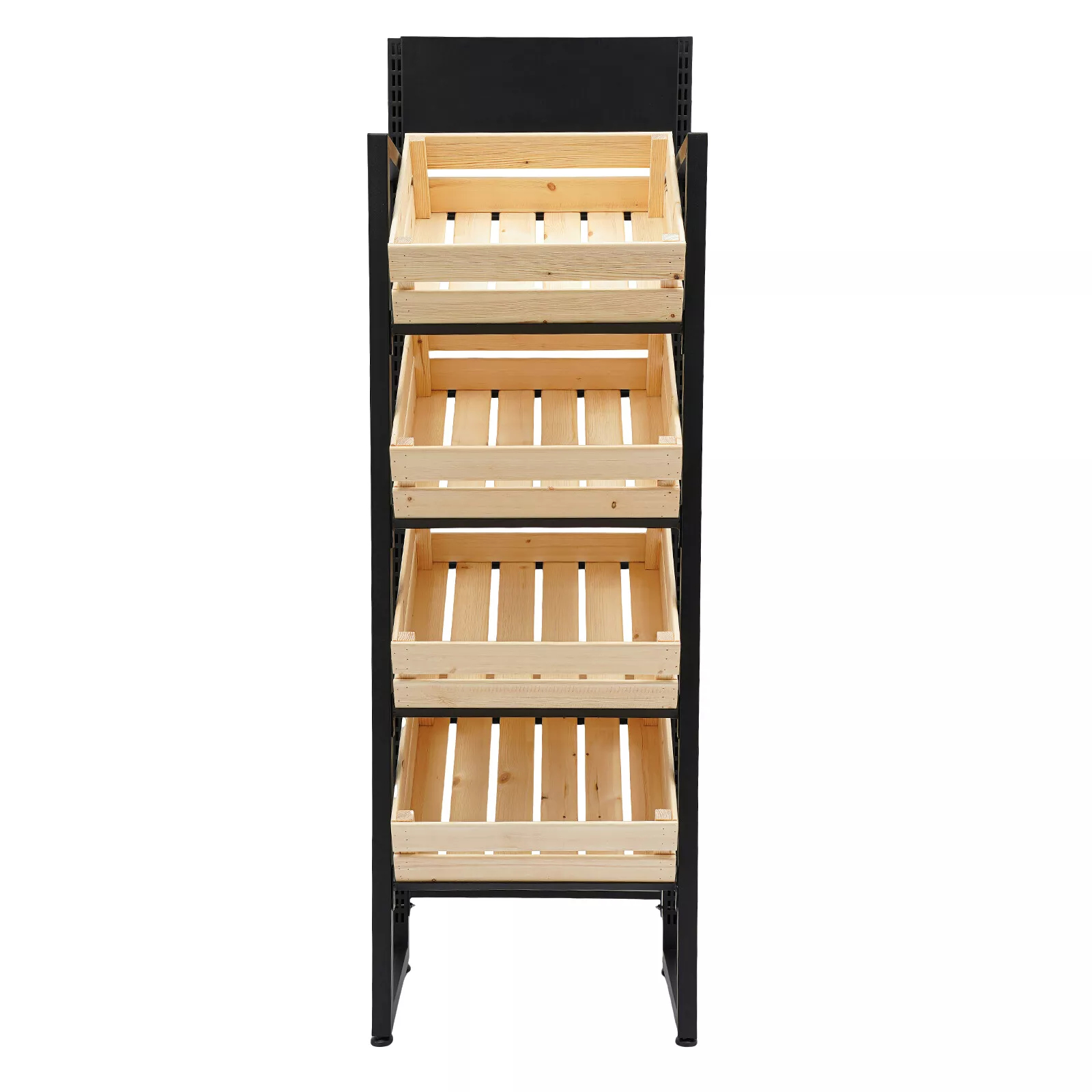 Market Retail Display Rack Shelf Merchandiser Fruit Vegetable Snack Wood Baskets