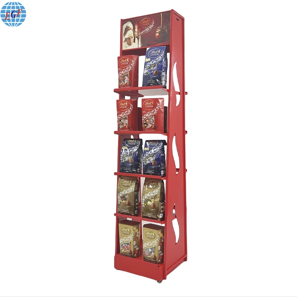 Sturdy five-tier chocolate product display rack1